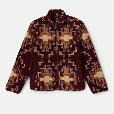 BRIXTON Arctic Fleece Mock Neck Jacket - Light Cabernet