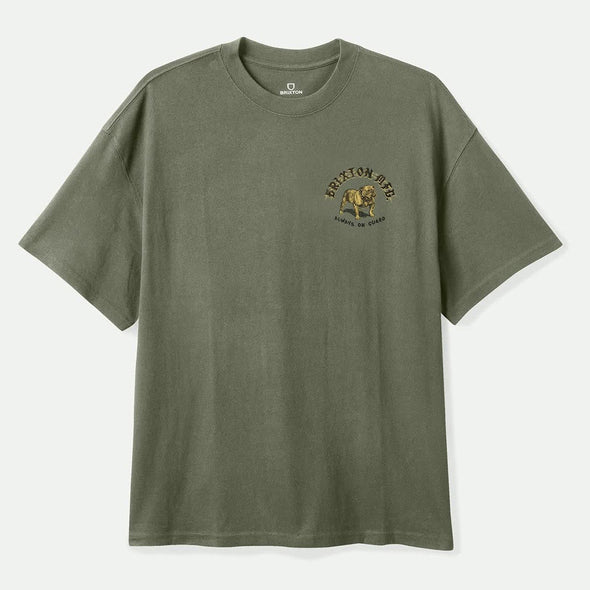 BRIXTON Bauer Heavyweight Relaxed Tee - Olive Surplus Classic Wash