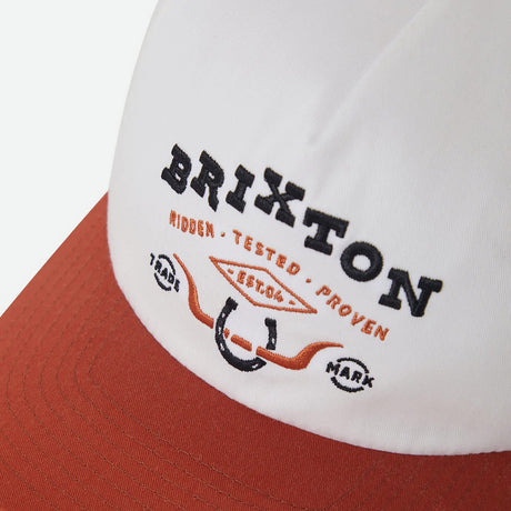 BRIXTON Beekman MP Snapback - Off White/Rust