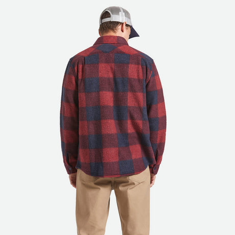 BRIXTON Bowery Arctic Stretch Fleece - Adrenaline Rush/Mood Indigo Plaid