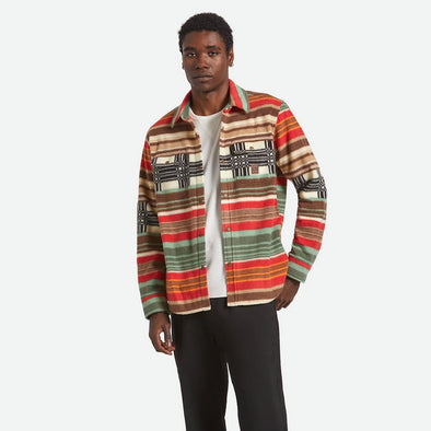 BRIXTON Bowery Arctic Stretch Fleece - Multi Blanket Stripe