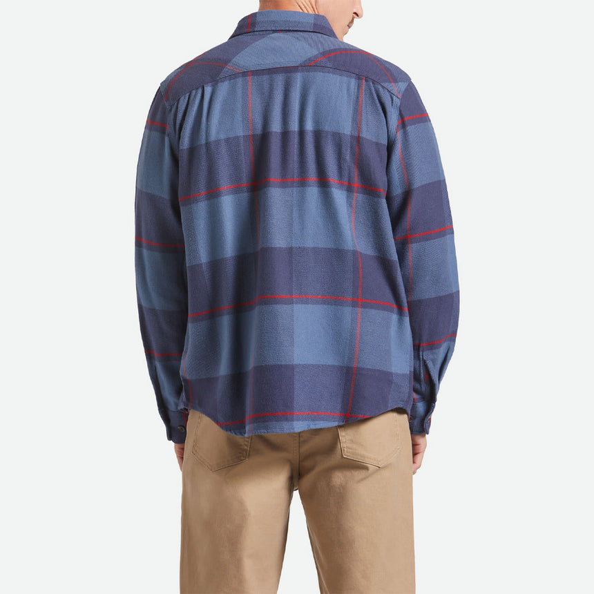 BRIXTON Bowery Flannel - Bering Sea/Mood Indigo/Adrenal
