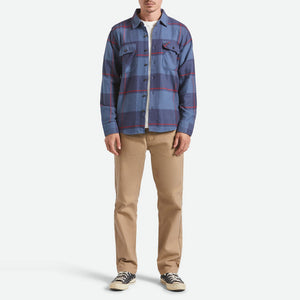 BRIXTON Bowery Flannel - Bering Sea/Mood Indigo/Adrenal