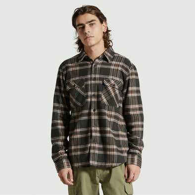 BRIXTON Bowery Flannel - Black/Charcoal/Off White