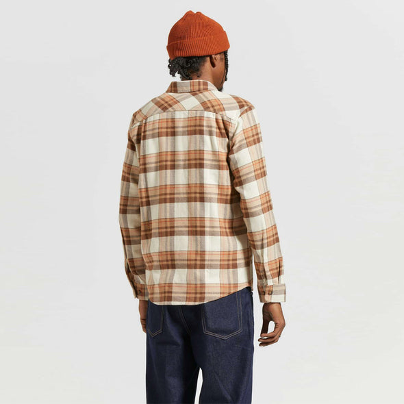 BRIXTON Bowery Flannel - Whitecap/Pinecone Brown/Burro