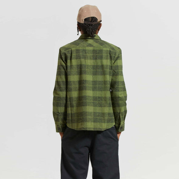 BRIXTON Bowery Heavyweight Flannel - Cypress Green/Black
