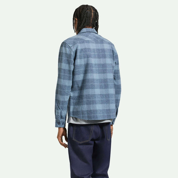 BRIXTON Bowery Heavyweight Flannel - Mirage Blue/Washed Navy