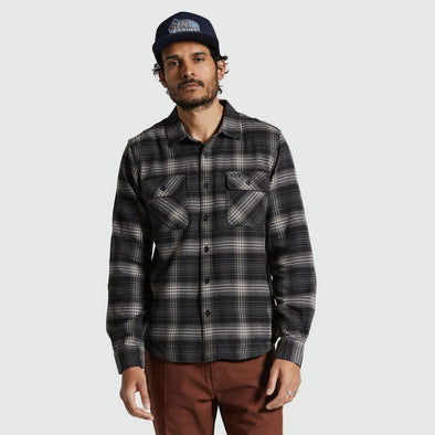 BRIXTON Bowery Lightweight Ultra Soft Flannel - Charcoal/Black