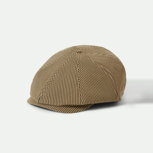 BRIXTON Brood Snap Cap - Dark Tan/Black Hickory Stripe