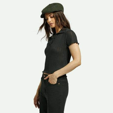 BRIXTON Brood Snap Cap - Moss/Orange