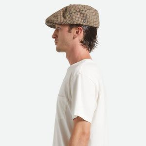 BRIXTON Brood Snap Cap - Oatmeal/Charcoal Houndstooth