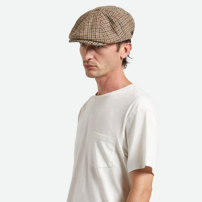 BRIXTON Brood Snap Cap - Oatmeal/Charcoal Houndstooth