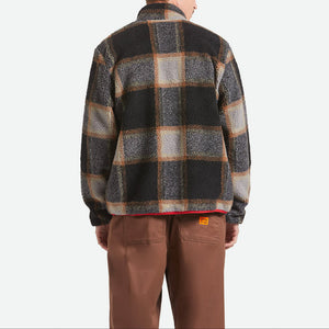 BRIXTON Buffalo Plaid Sherpa Full Zip - Black/Cream