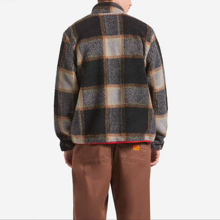 BRIXTON Buffalo Plaid Sherpa Full Zip - Black/Cream
