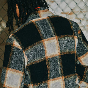 BRIXTON Buffalo Plaid Sherpa Full Zip - Black/Cream