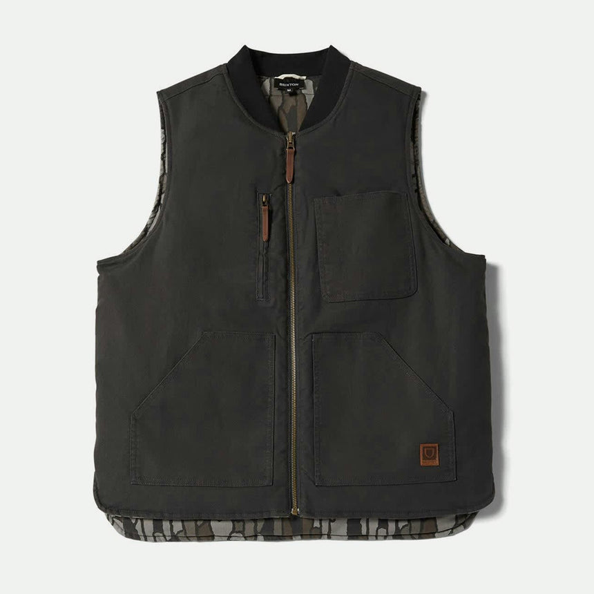 BRIXTON Builders Abraham Reversible Vest - Bark Camo