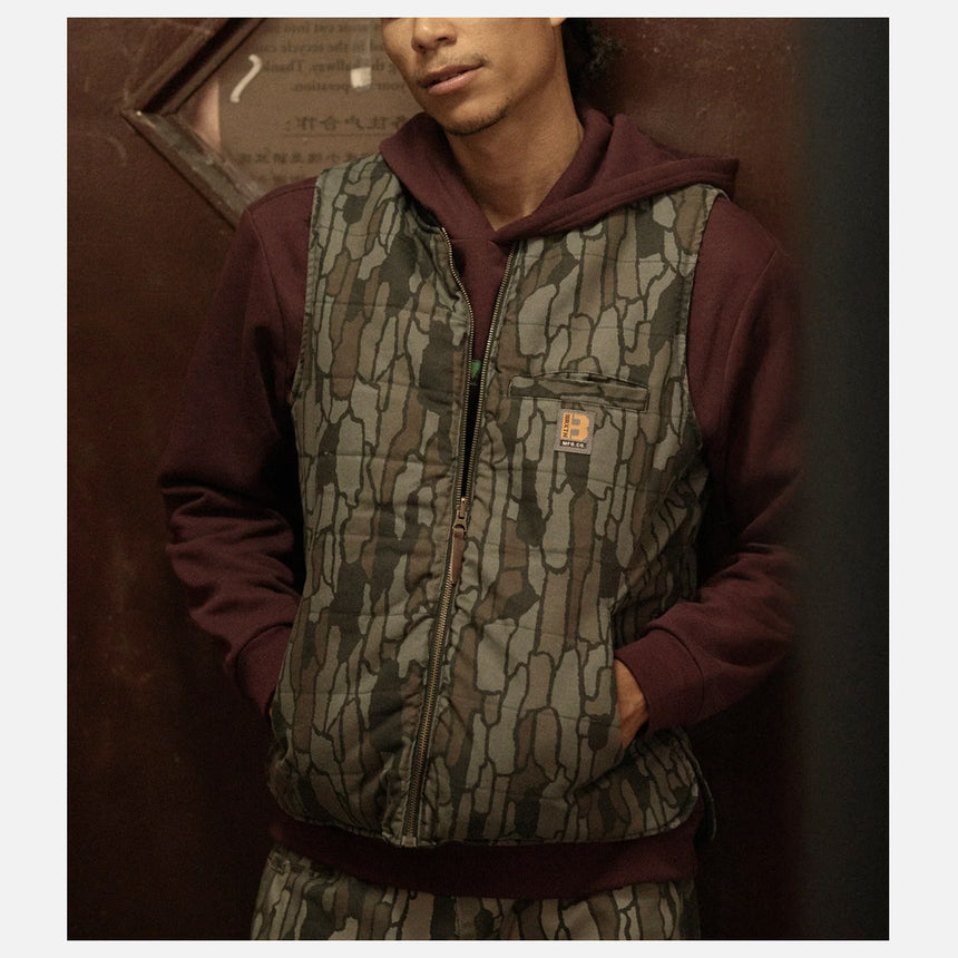 BRIXTON Builders Abraham Reversible Vest - Bark Camo