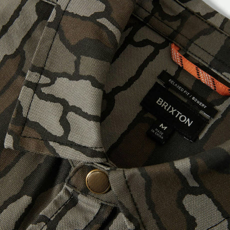 BRIXTON Builders Stretch Overshirt - Bark Camo