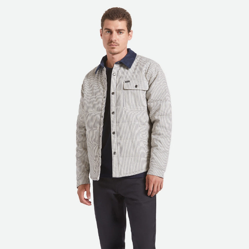 BRIXTON Cass Jacket - Whitecap/Mood Indigo Hickory Stripe