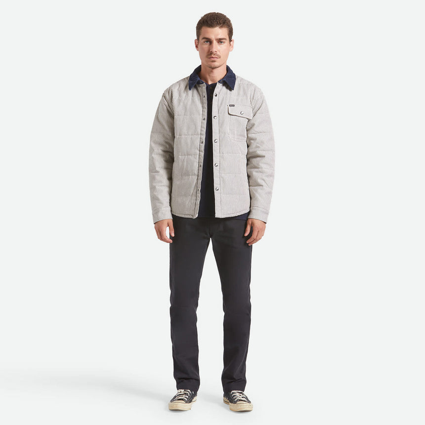BRIXTON Cass Jacket - Whitecap/Mood Indigo Hickory Stripe