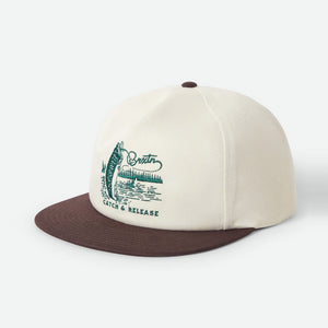 BRIXTON Catch & Release HP Snapback - Off White/Brown