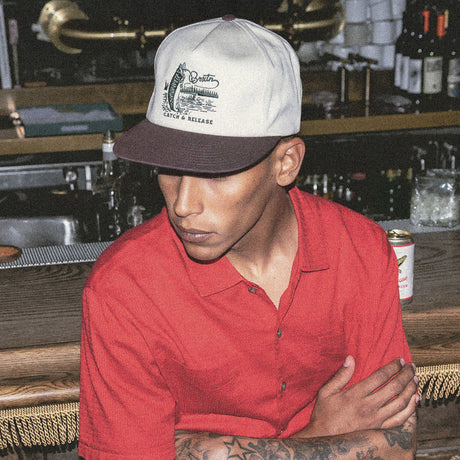 BRIXTON Catch & Release HP Snapback - Off White/Brown