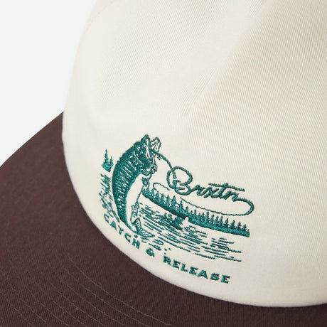 BRIXTON Catch & Release HP Snapback - Off White/Brown