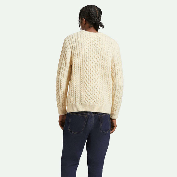 BRIXTON Classic Fisherman's Sweater - Oatmeal