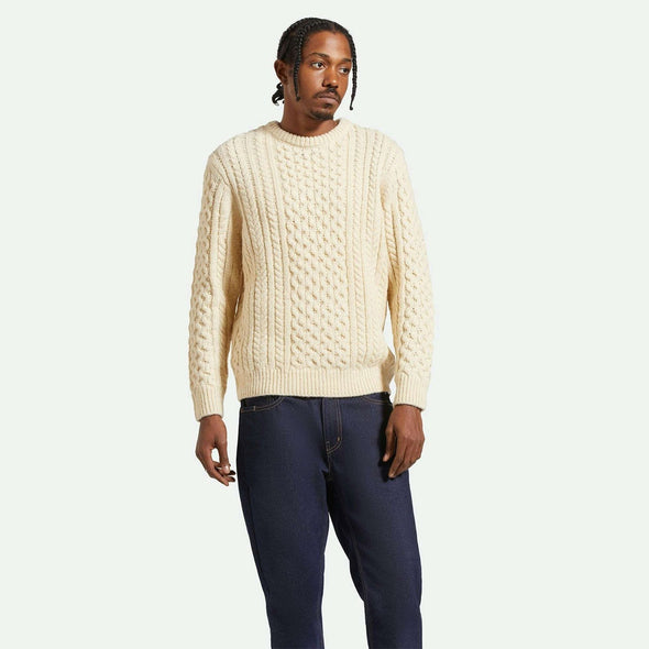 BRIXTON Classic Fisherman's Sweater - Oatmeal
