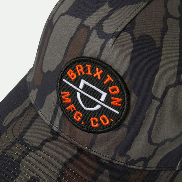 BRIXTON Crest C MP Snapback Cap - Bark Camo
