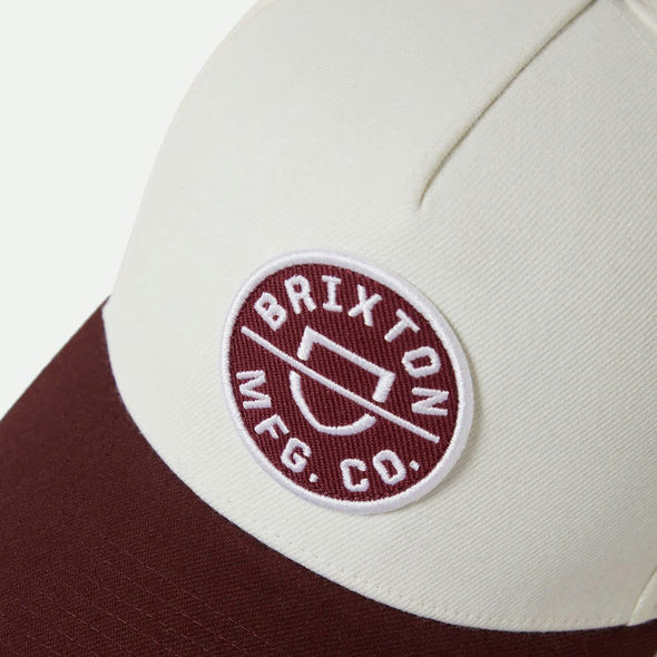 BRIXTON Crest C MP Snapback - Port/Off White