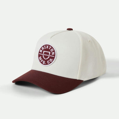BRIXTON Crest C MP Snapback - Port/Off White