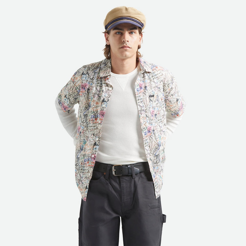 BRIXTON Cru Print Short Sleeve Shirt - Grafitti