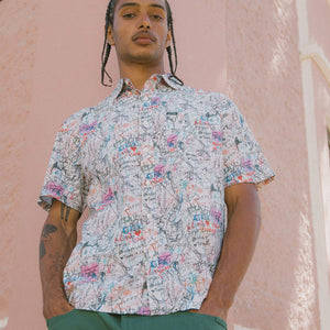 BRIXTON Cru Print Short Sleeve Shirt - Grafitti