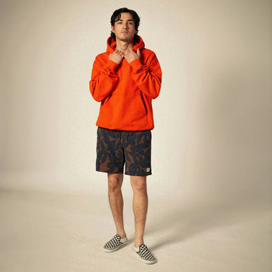 BRIXTON Embroidered Heavyweight Hood - Trail Orange