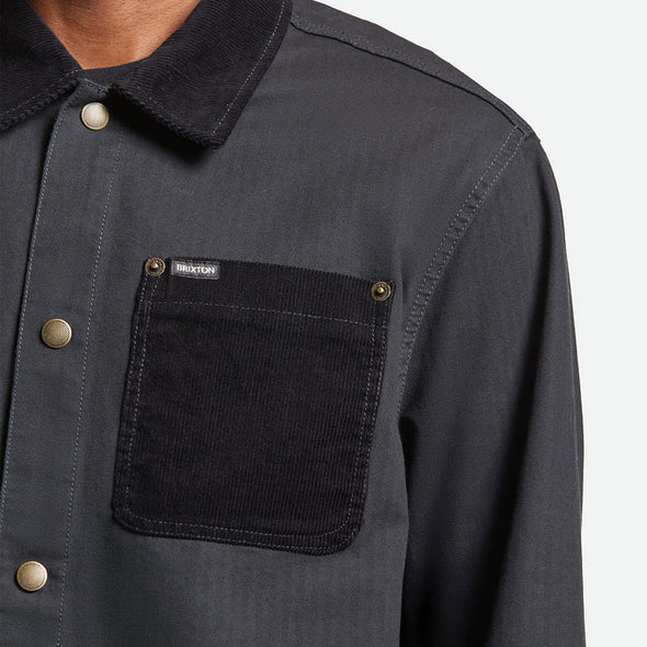 BRIXTON Herringbone Lightweight Chore Coat - Black Herringbone
