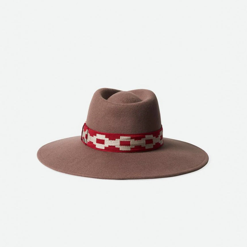 BRIXTON Joanna Felt Hat - Twig/Scarlet Red