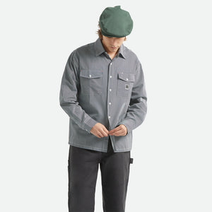 BRIXTON Journey Lightweight Long Sleeve Shirt - Navy/White Stripe