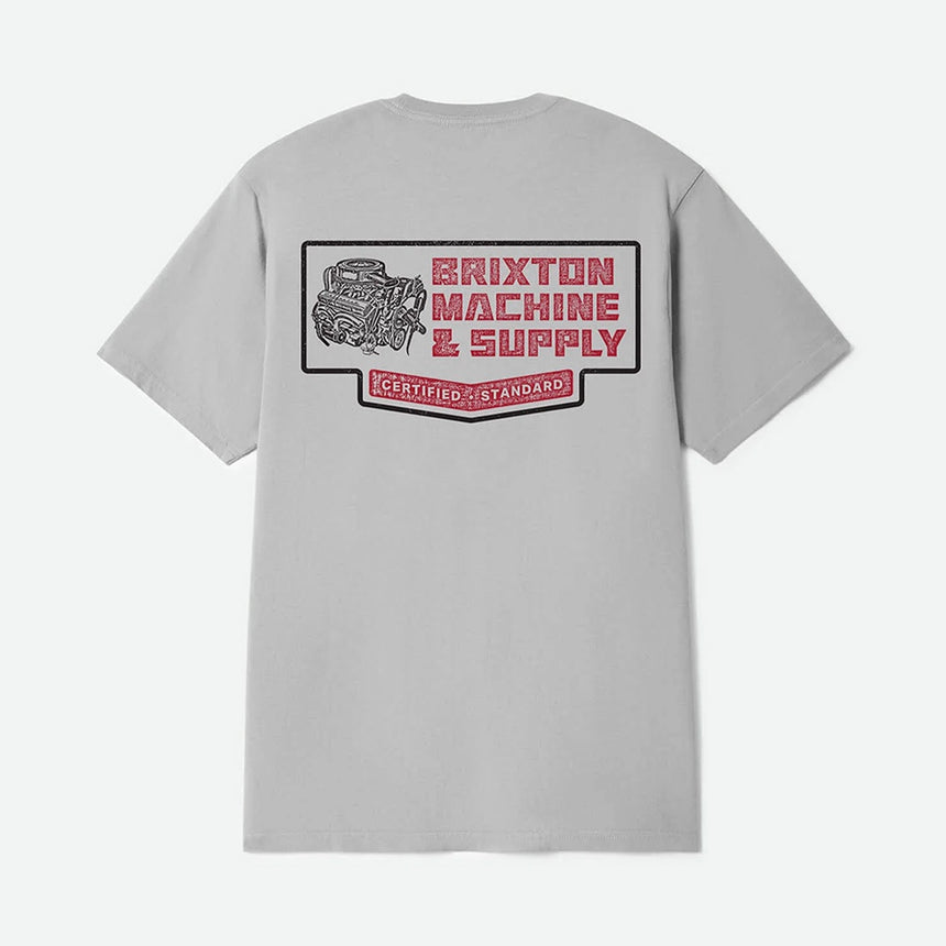 BRIXTON Machine Tee - Pebble Stone Worn Wash