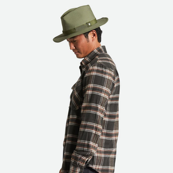 BRIXTON Messer Coolmax Fedora - Olive Surplus