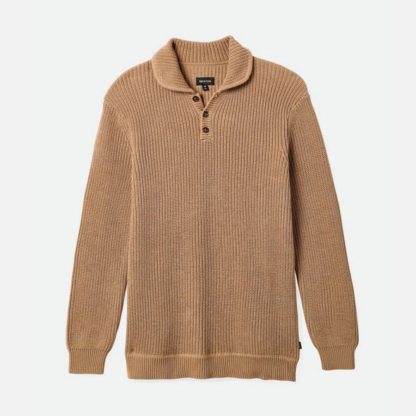 BRIXTON Not Your Dad's Fisherman Sweater - Oatmeal