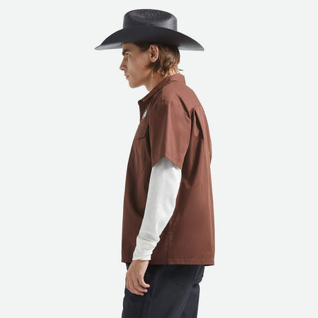 BRIXTON Olson Short Sleeve Shirt - Chocolate