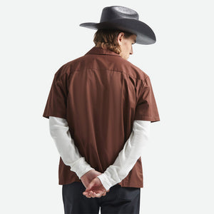 BRIXTON Olson Short Sleeve Shirt - Chocolate