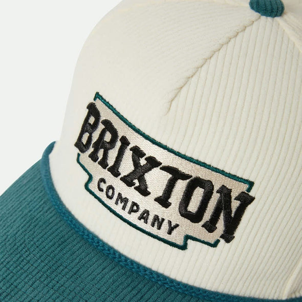 BRIXTON Pierson C Netplus MP Snapback Cap - Night Sage/Off White Corduroy