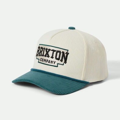 BRIXTON Pierson C Netplus MP Snapback Cap - Night Sage/Off White Corduroy