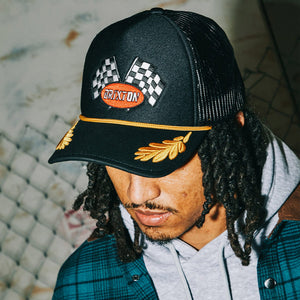 BRIXTON Podium Netplus Trucker Hat - Black/Black