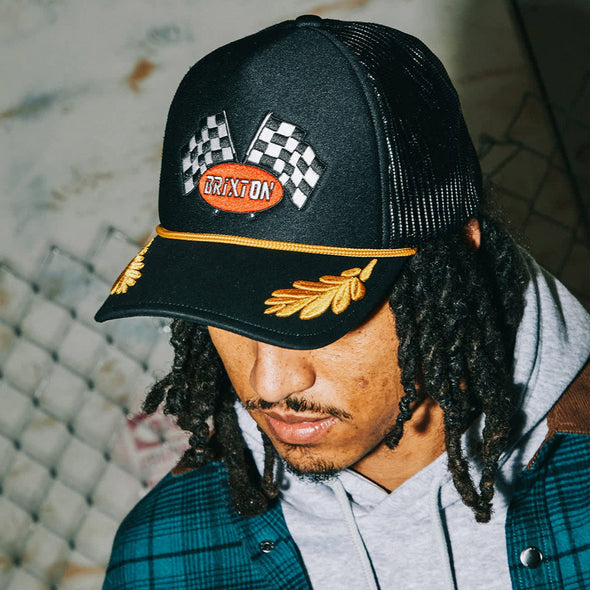 BRIXTON Podium Netplus Trucker Hat - Black/Black