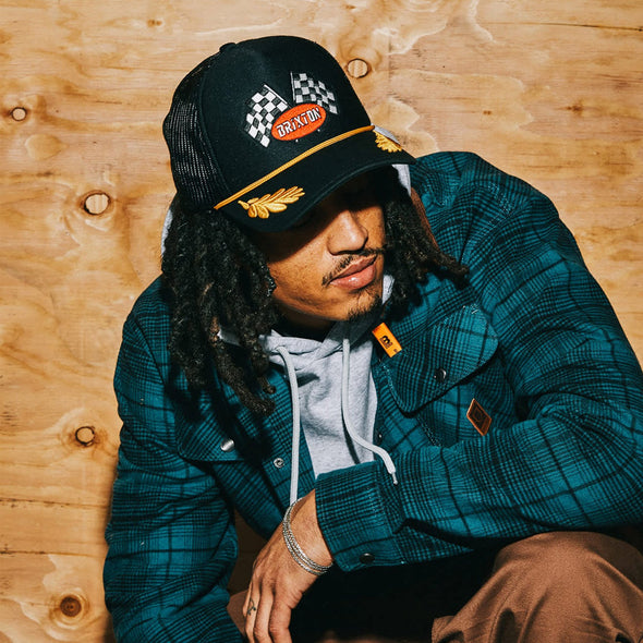 BRIXTON Podium Netplus Trucker Hat - Black/Black