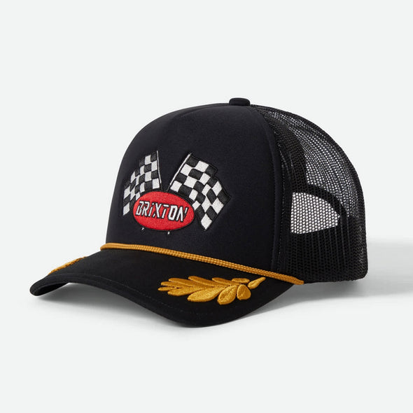 BRIXTON Podium Netplus Trucker Hat - Black/Black