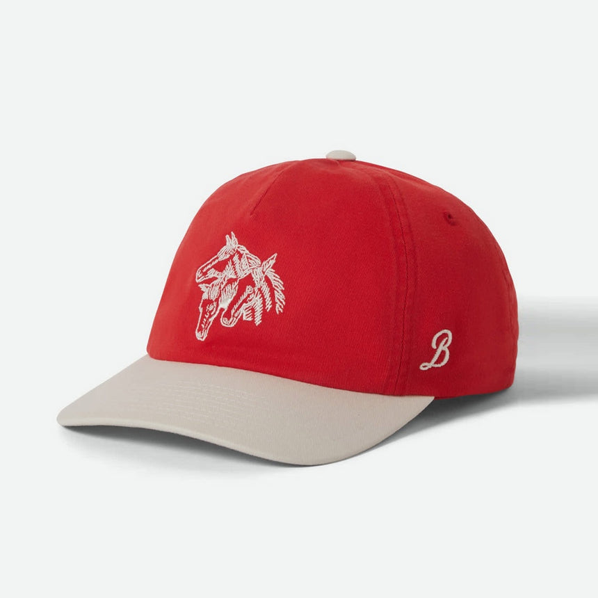 BRIXTON Round Up LP Adjustable Hat - Washed Adrenaline Rush/Whitecap